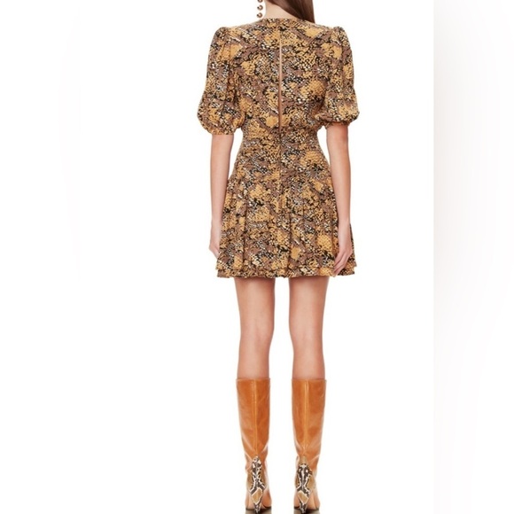 New AFRM Camila Animal Print Mini Dress Women’s M Golden Autumn Snake - Picture 17 of 17